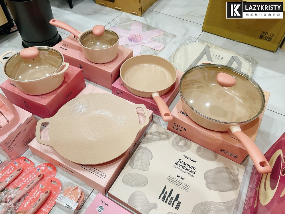 【美到想搬進廚房】NEOFLAM韓國鍋具x粉色系Sherbet蜜桃雪酪 ｜電磁爐也能用的陶瓷鍋具推薦