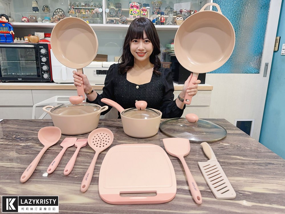 【美到想搬進廚房】NEOFLAM韓國鍋具x粉色系Sherbet蜜桃雪酪 ｜電磁爐也能用的陶瓷鍋具推薦