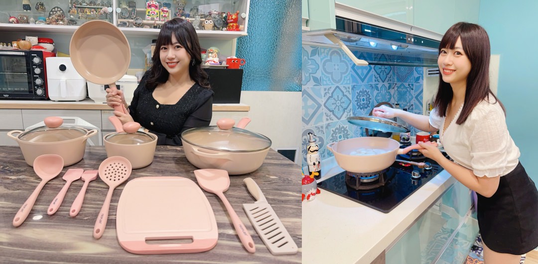 【美到想搬進廚房】NEOFLAM韓國鍋具x粉色系Sherbet蜜桃雪酪 ｜電磁爐也能用的陶瓷鍋具推薦